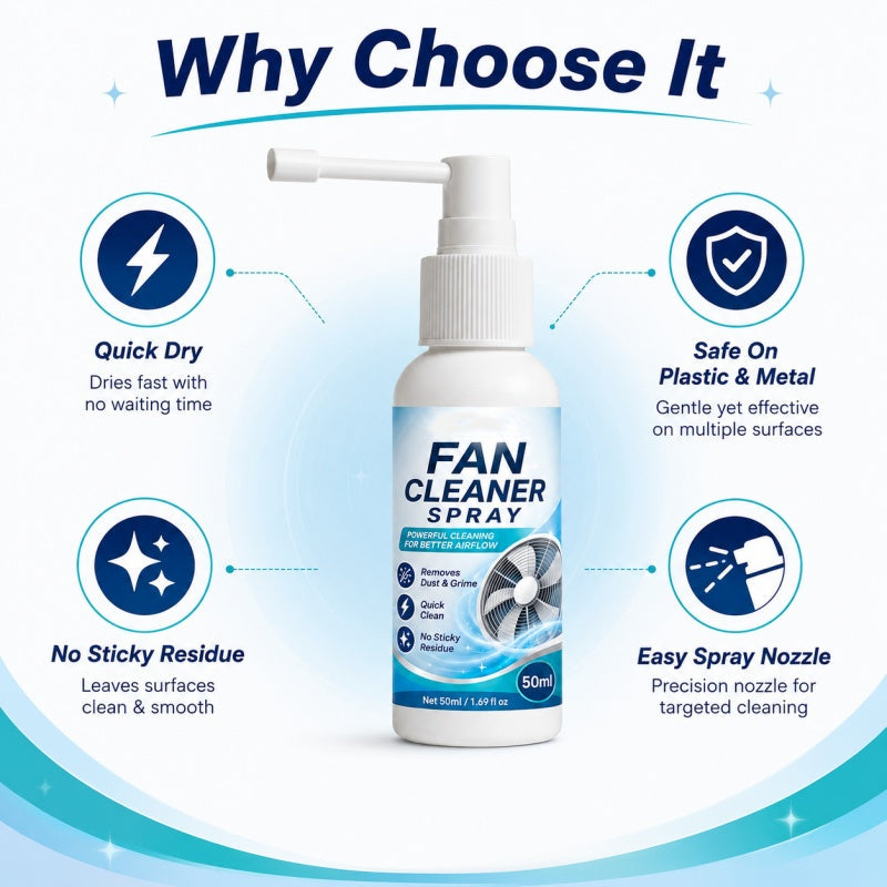 🥳2026 HOT SALE🥳💞50K+ SOLD!🌀🧼 50% OFF! Multi-Purpose Fan Cleaning Spray – Instantly dissolves dust & grime, no disassembly needed. Precision nozzle reaches tight spaces. Restores shine! ✨🛡️