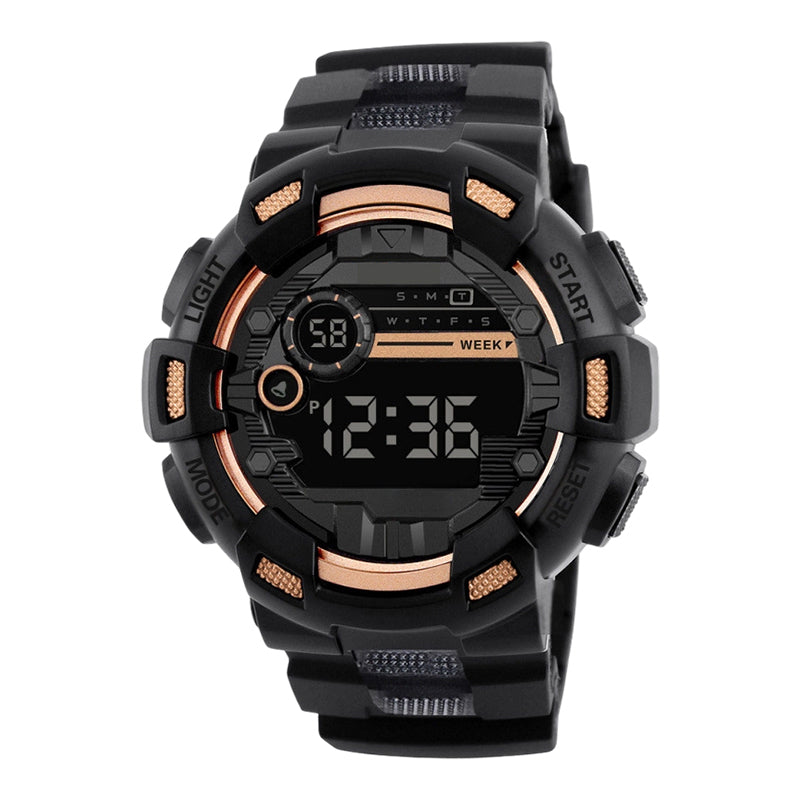 Large Dial Digital Sports Watch with LED Backlight