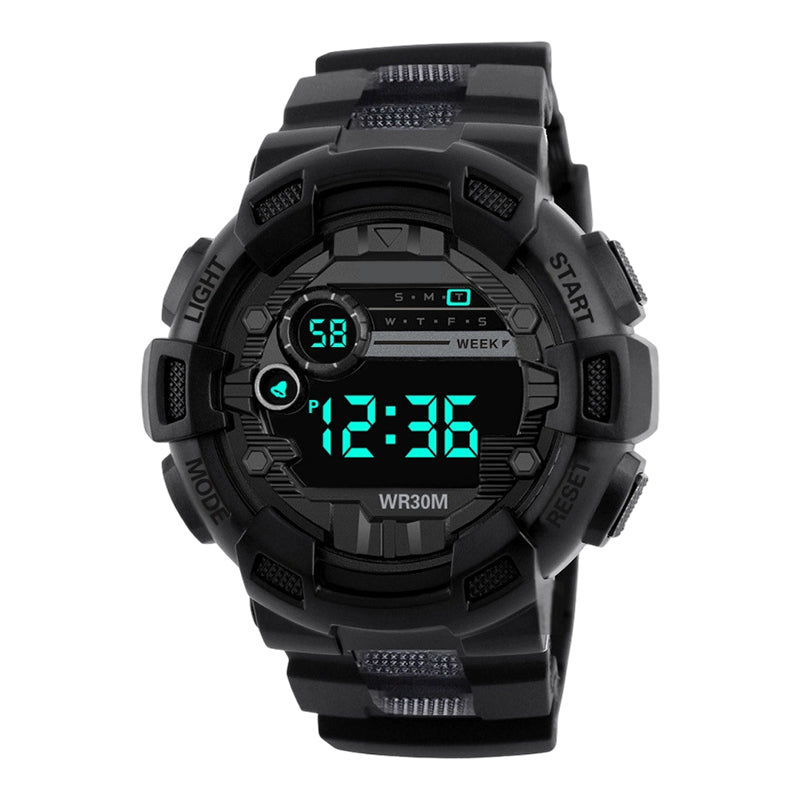 Large Dial Digital Sports Watch with LED Backlight