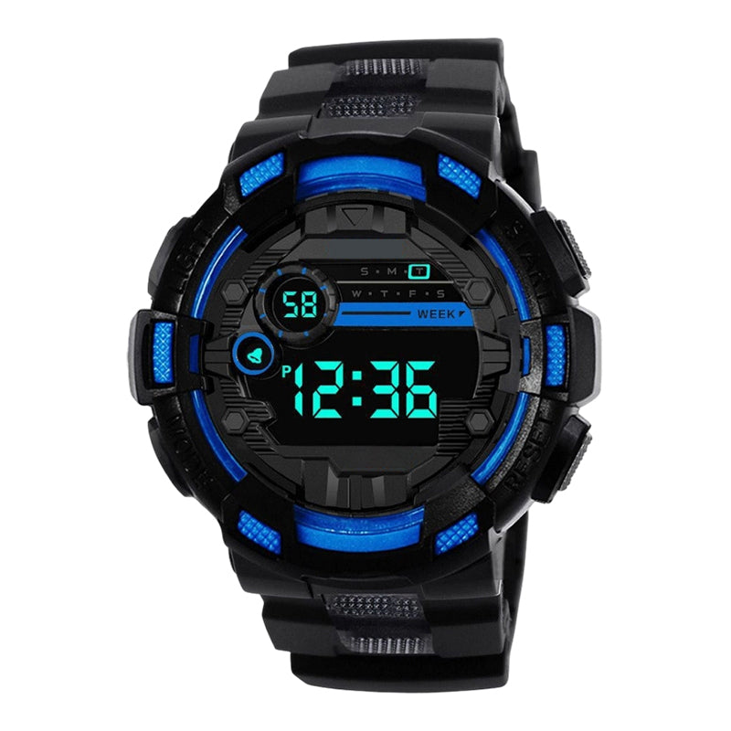 Large Dial Digital Sports Watch with LED Backlight