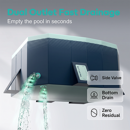 🏊‍♂️💦 Foldable family pool – no inflation, fast drain, compact storage!