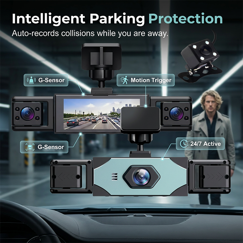 🚗50% OFF NOW! 360° Protection 4‑Channel Dash Cam‑4K UHD Car Dashboard Camera, Super Night Vision with Radar Motion Detection & 24H Parking Monitor for Full‑Angle Vehicle Surveillance