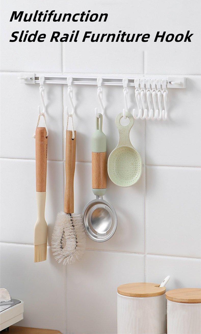🏠 Wall-Mounted Slide Rail Hanger Rack – Space-Saving Storage