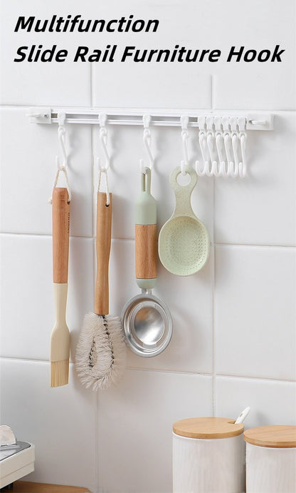 🏠 Wall-Mounted Slide Rail Hanger Rack – Space-Saving Storage