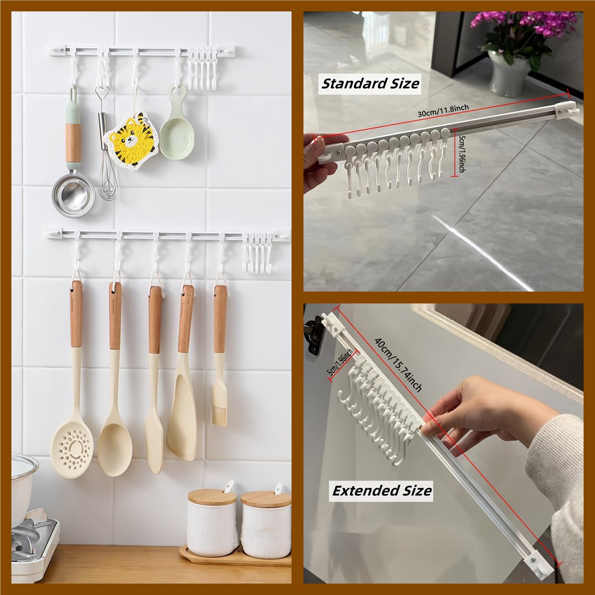 🏠 Wall-Mounted Slide Rail Hanger Rack – Space-Saving Storage