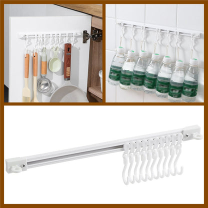🏠 Wall-Mounted Slide Rail Hanger Rack – Space-Saving Storage