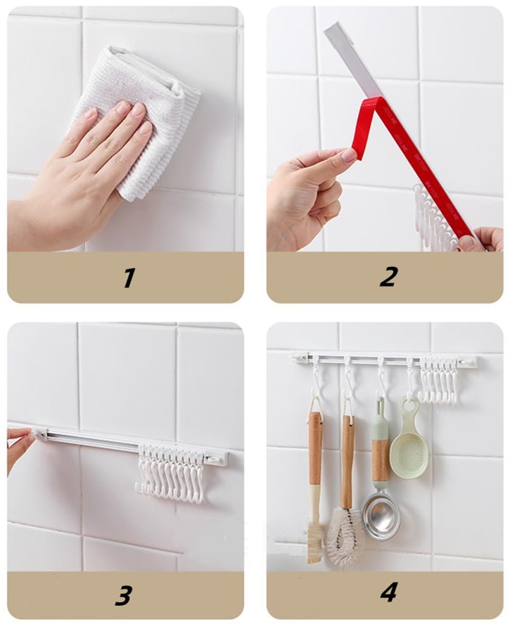 🏠 Wall-Mounted Slide Rail Hanger Rack – Space-Saving Storage