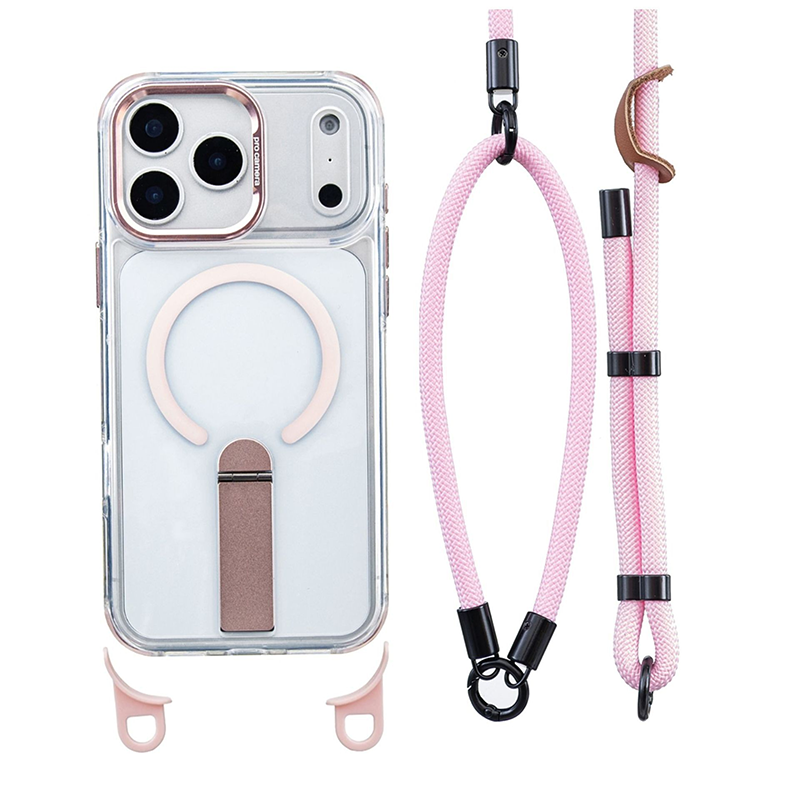 📱 50% off! 🎀 Multifunctional Smartphone Case with Wrist Strap – TPU – Built-in Stand & Adjustable 8 mm Wrist Strap – Compatible with iPhone 14/15/16/17 Pro/Max