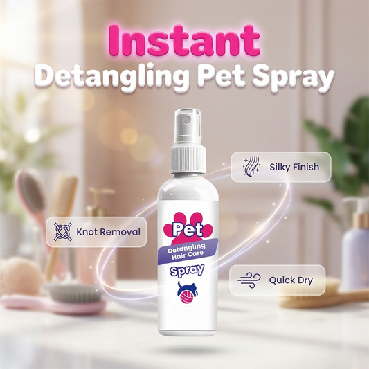🐶50% OFF NOW! Instant Pet Detangling Hair Care Spray – Knot Remover Silky Finish Quick Dry Fur Detangler, No Rinse Grooming Spray for Dogs & Cats Long Short Hair Daily Grooming