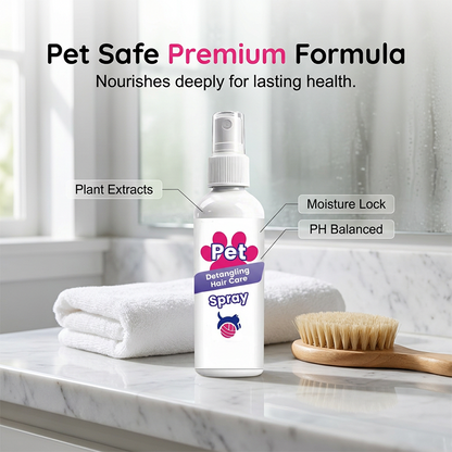 🐶50% OFF NOW! Instant Pet Detangling Hair Care Spray – Knot Remover Silky Finish Quick Dry Fur Detangler, No Rinse Grooming Spray for Dogs & Cats Long Short Hair Daily Grooming