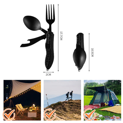 🍴Must-have for outdoor trips 🥄4-In-1 Outdoor Folding Multifunctional Tableware