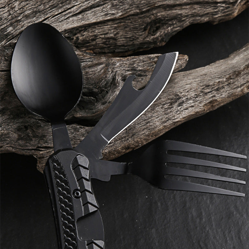 🍴Must-have for outdoor trips 🥄4-In-1 Outdoor Folding Multifunctional Tableware