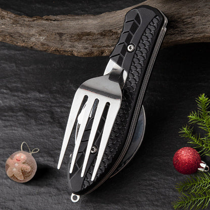 🍴Must-have for outdoor trips 🥄4-In-1 Outdoor Folding Multifunctional Tableware