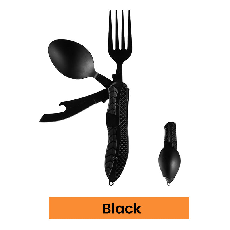 🍴Must-have for outdoor trips 🥄4-In-1 Outdoor Folding Multifunctional Tableware