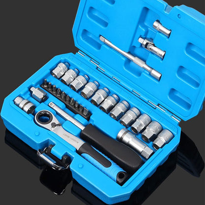 🥳2026 HOT SALE🥳💞50K+ SOLD!🔧🚗 50% OFF! 29pcs Core Ratchet Socket Wrench Kit – Chrome‑vanadium steel, 11 sockets & 10 bits. Perfect for car repairs & DIY – save on garage bills! 🛠️✨
