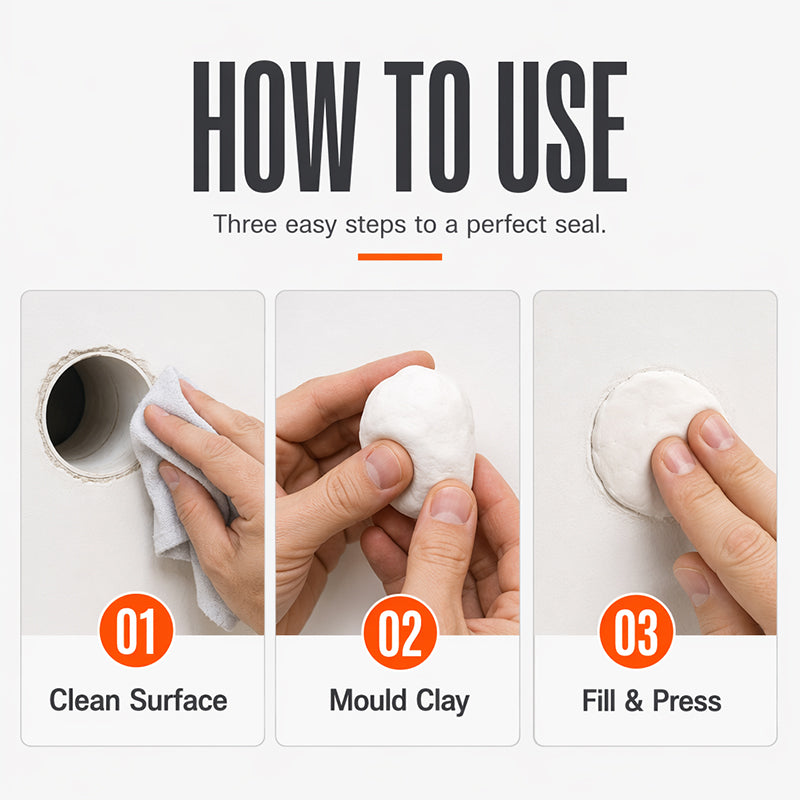 🎉 2026 Sale — Over 20,000 Sold! 🧱 Wall Hole Sealing Clay – Seal AC Pipe Gaps, Block Bugs & Moisture! 🏠