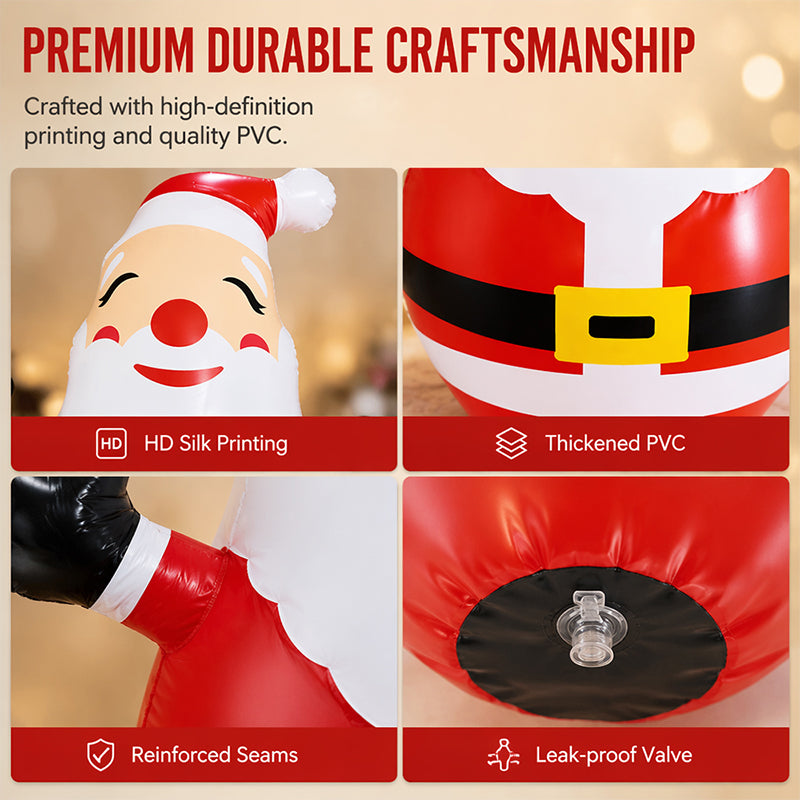 🔥HOT SALE!🎅150cm Inflatable Santa Claus Tumbler with LED Light Christmas Outdoor Party Decoration