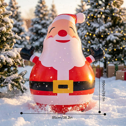 🔥HOT SALE!🎅150cm Inflatable Santa Claus Tumbler with LED Light Christmas Outdoor Party Decoration