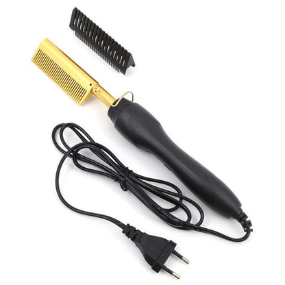 Portable Electric Hair Straightening and Curling Comb