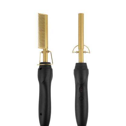 Portable Electric Hair Straightening and Curling Comb