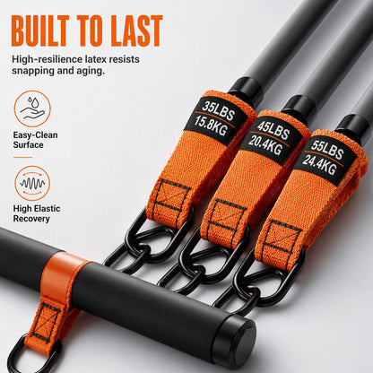 🔥Limited Time 50% Off！💪Essential for fitness enthusiasts！🧘🏻‍♀️Do Pilates training at home！🏋️‍♀️Portable Pilates Bar Kit with 6 Resistance Bands