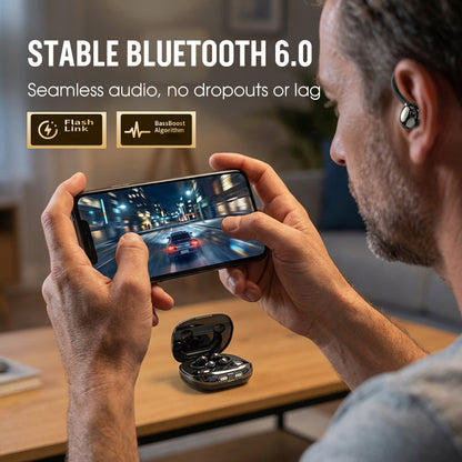 🎧Bluetooth 6.0 Clip-On & In-Ear Wireless Earbuds
