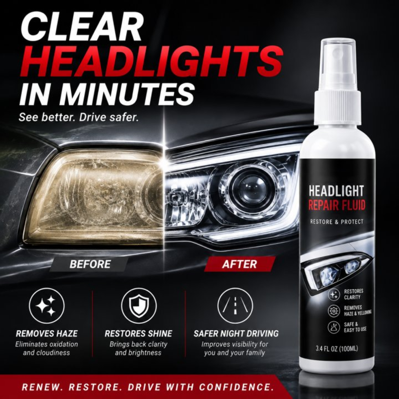 Car Headlight Restoration Repair Spray