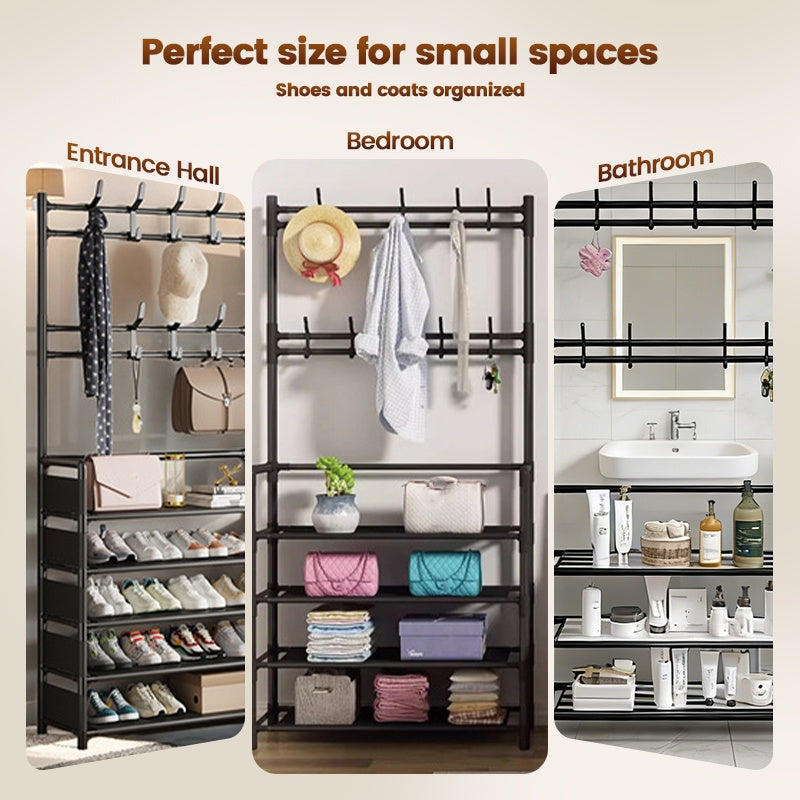 ⏳Time-Limited Special⏰ 3-in-1 Entryway Coat Rack and Shoe Storage Organizer, 4 or 5 Tiers