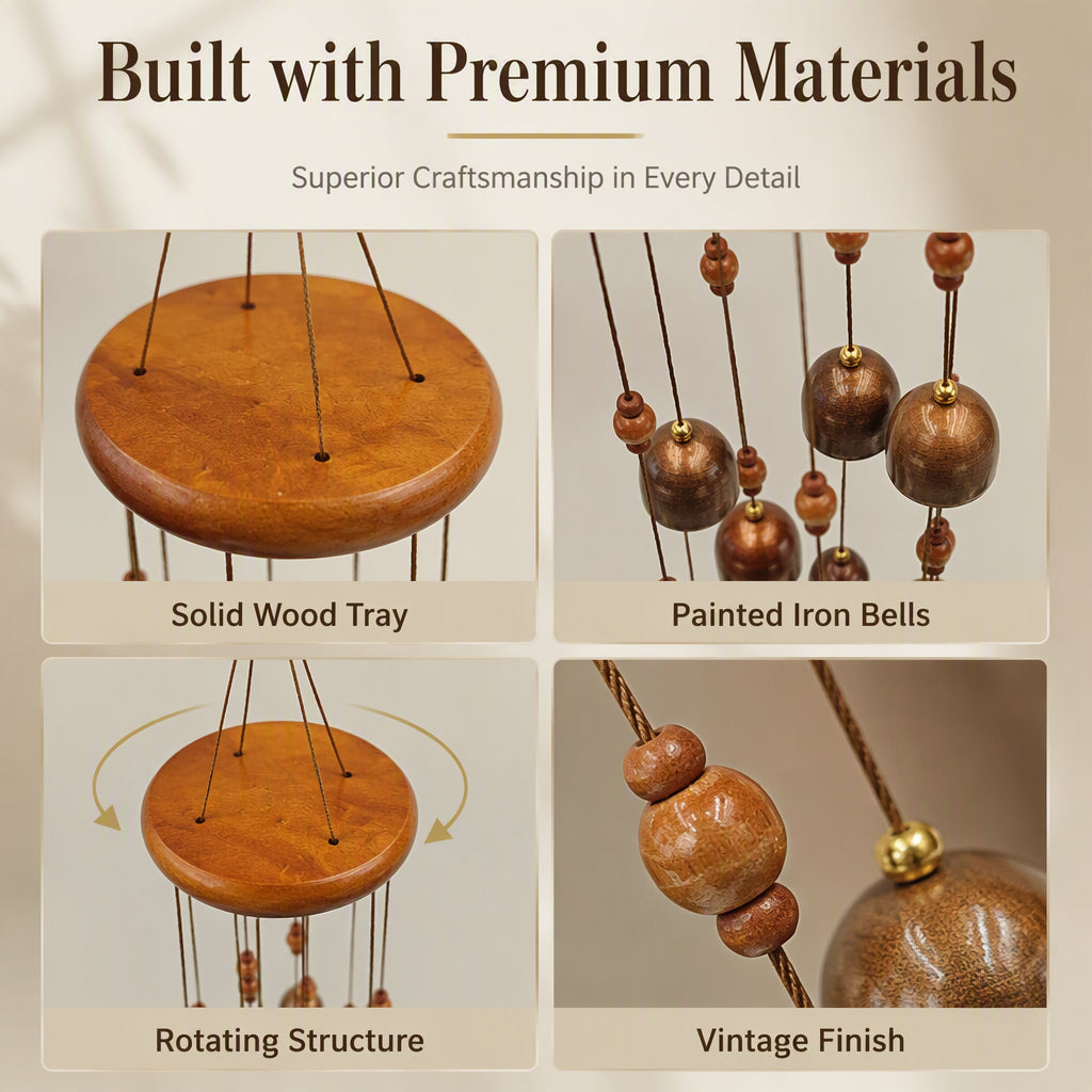 🎁50% Off For 2026 New Arrival！🔥High‑end decor to soothe your mood and comfort your soul！🔔Rotating Metal Bell Wind Chime