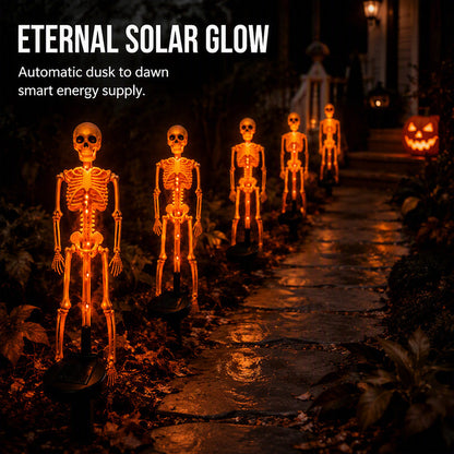 👻50% Off For Halloween! 💀Best Decorations For Spooky Ghost Vibes!🎃💡 Solar Skeleton Stake Lights – Glow In The Dark, Solar Powered, Easy To Install. Ideal For Haunted Yard, Porch & Walkway! 👻🪦✅
