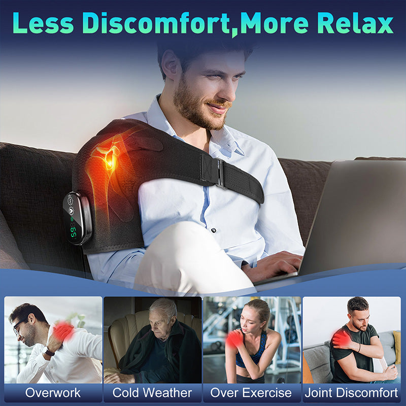 🔥Hot Sale 50% OFF🔥 Heated Shoulder Brace with Vibration – 3 Heat & 3 Massage Modes, Cordless, for Men & Women 🔥