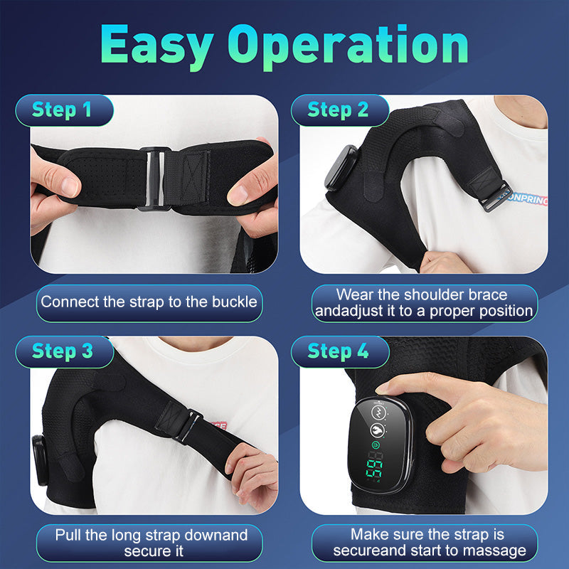 🔥Hot Sale 50% OFF🔥 Heated Shoulder Brace with Vibration – 3 Heat & 3 Massage Modes, Cordless, for Men & Women 🔥