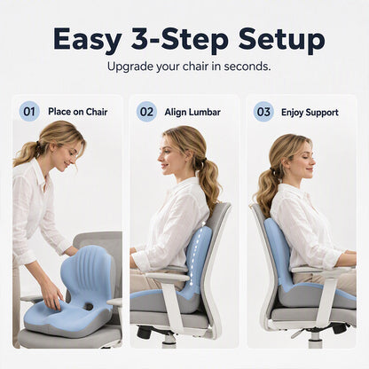 🪑 56% OFF NOW! ✨ Ergonomic memory foam seat cushion with back support – comfortable & supportive for home, office, and car 💺🛡️
