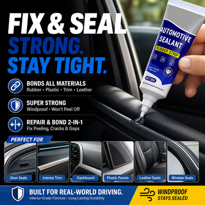 🚗50% OFF NOW! Car Door Rubber Sealant Adhesive – 2‑In‑1 Seal & Bond Automotive Repair Glue, Fixes Rubber Strip Gaps, Tears & Loose Trim for Car Interior Parts