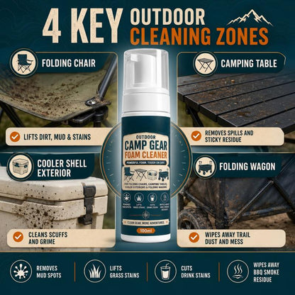 🏕️ Portable Camping Equipment Cleaner for Mud, Grease, and Spills