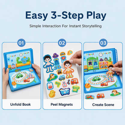 🧩 50% OFF NOW! 🧒 Kids Magnetic Quiet Book – Folding puzzle scenes, magnetic & educational – Boosts creativity & learning for boys & girls ✨