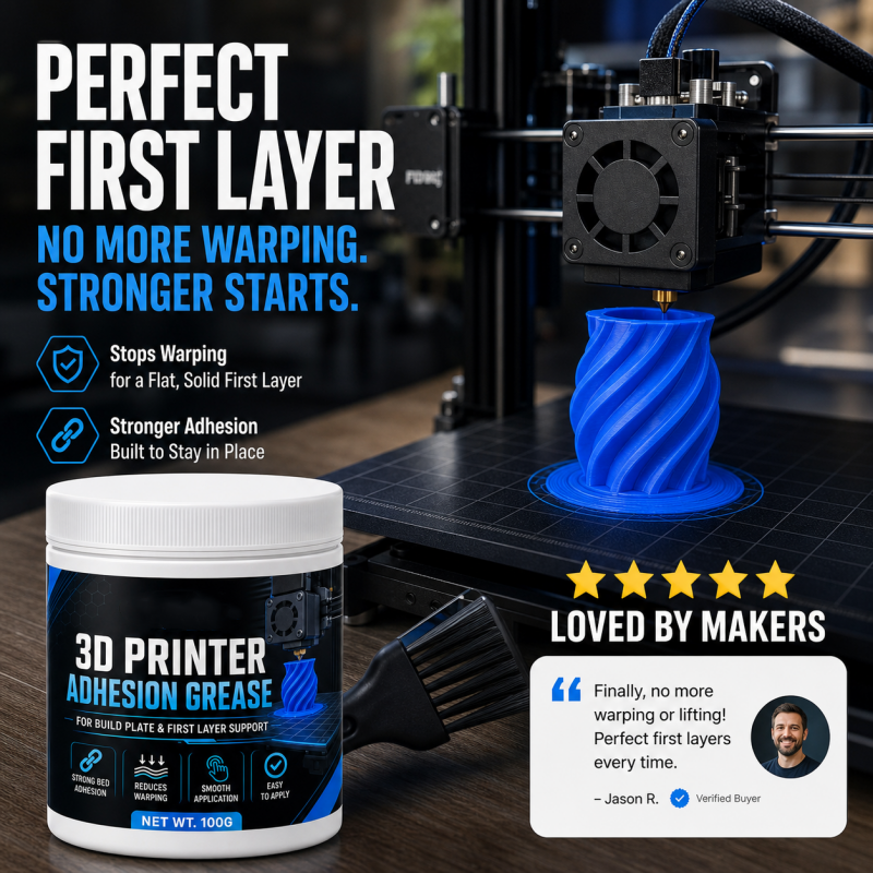 Anti-Warping Adhesion Grease for 3D Printers