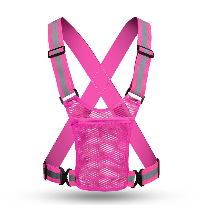 High Visibility Reflective Vest Adjustable Safety Running Gear with Pocket
