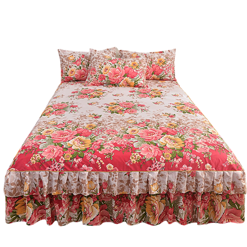 ⏳Limited-time 54% off⏰3-Piece Floral Ruffled Bed Skirt Set🌸🛏️