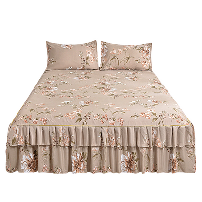 ⏳Limited-time 54% off⏰3-Piece Floral Ruffled Bed Skirt Set🌸🛏️