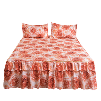 ⏳Limited-time 54% off⏰3-Piece Floral Ruffled Bed Skirt Set🌸🛏️