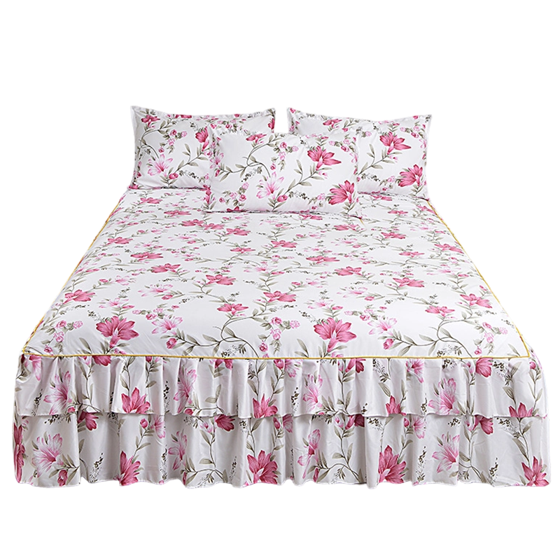 ⏳Limited-time 54% off⏰3-Piece Floral Ruffled Bed Skirt Set🌸🛏️