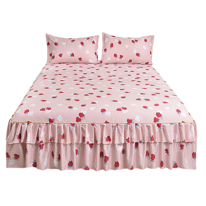 ⏳Limited-time 54% off⏰3-Piece Floral Ruffled Bed Skirt Set🌸🛏️