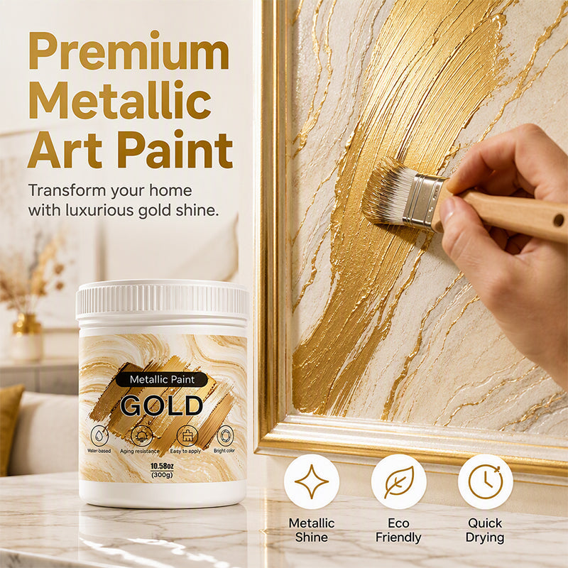 Weatherproof Metallic Silver & Gold Paint for Walls