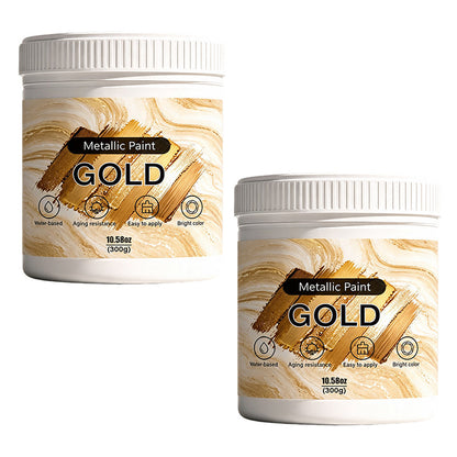 Weatherproof Metallic Silver & Gold Paint for Walls