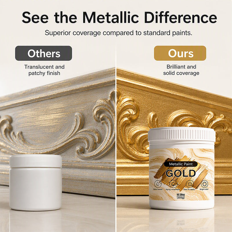 Weatherproof Metallic Silver & Gold Paint for Walls