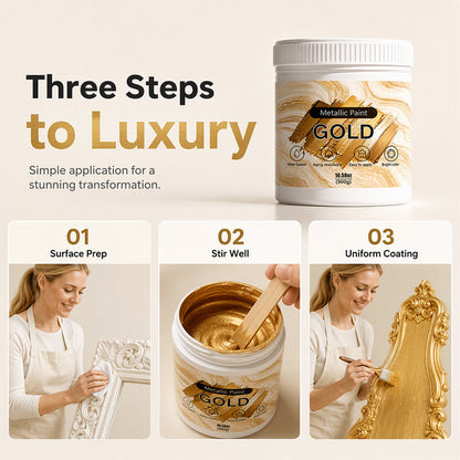 Weatherproof Metallic Silver & Gold Paint for Walls