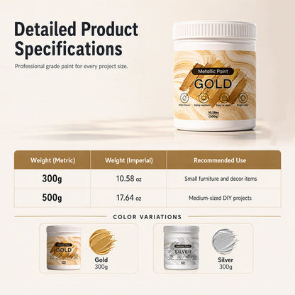 Weatherproof Metallic Silver & Gold Paint for Walls