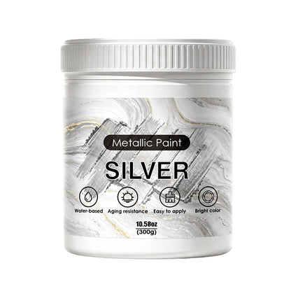 Weatherproof Metallic Silver & Gold Paint for Walls