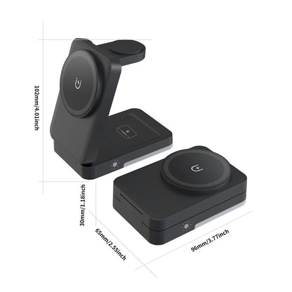 3-in-1 Foldable Magnetic Wireless Charging Stand
